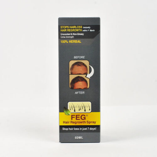 A 100% herbal and unscented formula help the FEG hair regrowth spray to trigger renewed growth within the scalp