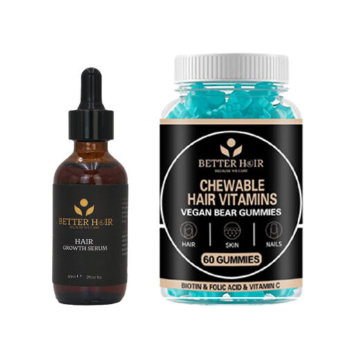 Combining the hair growth serum with our chewable vitamins gives your hair everything it needs to thrive